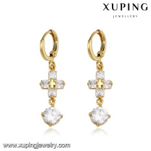 93751 xuping joyas moda jesús cruz circonitas de lujo aretes aro pendiente